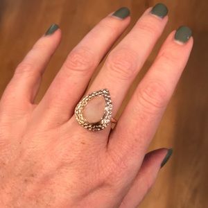 “Rose Gold” Rose Quartz fashion ring